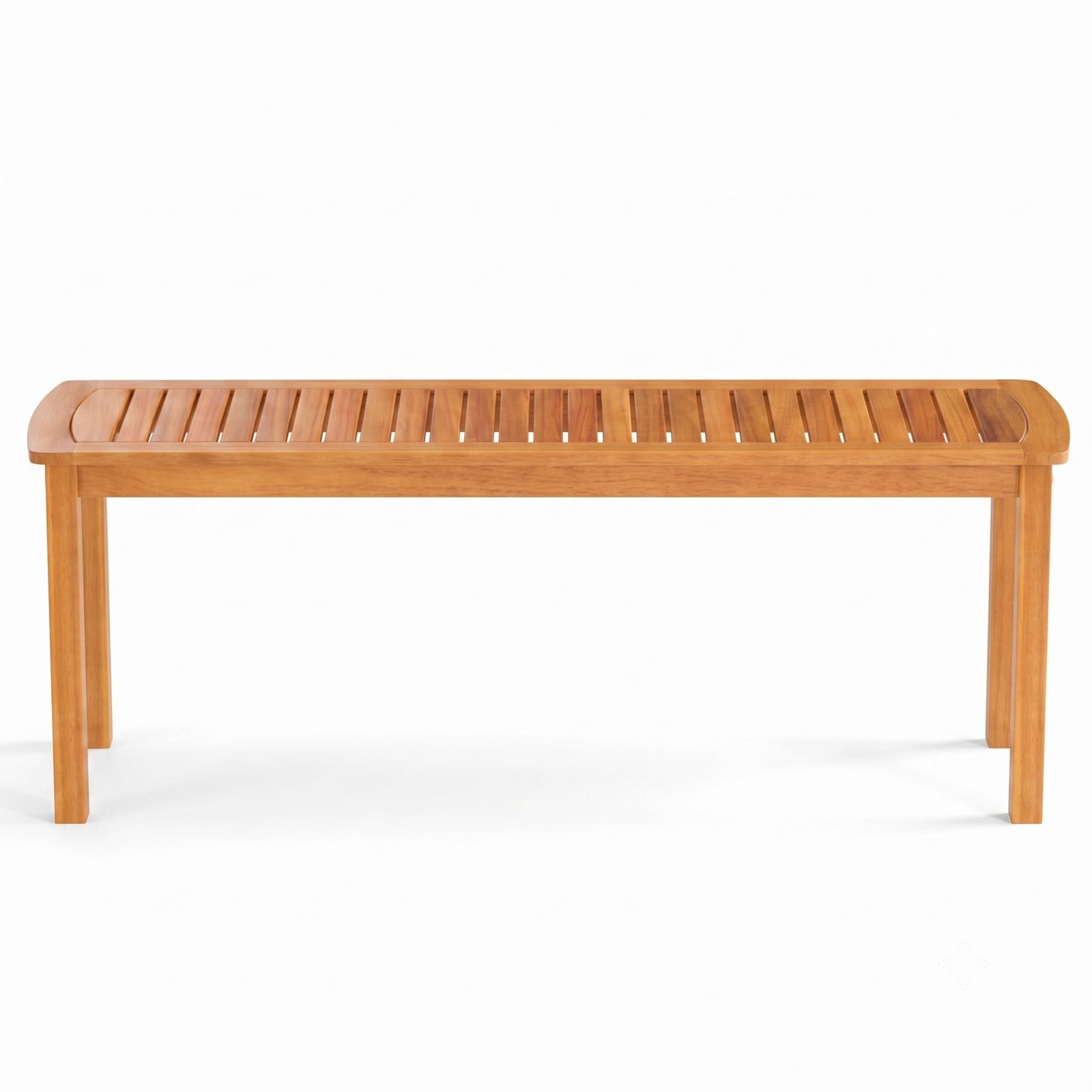 Furnibear Set of 2 Acacia Wood Outdoor Garden Benches with Slatted Seat for Backyard Garden Patio and Entryway Use, Natural