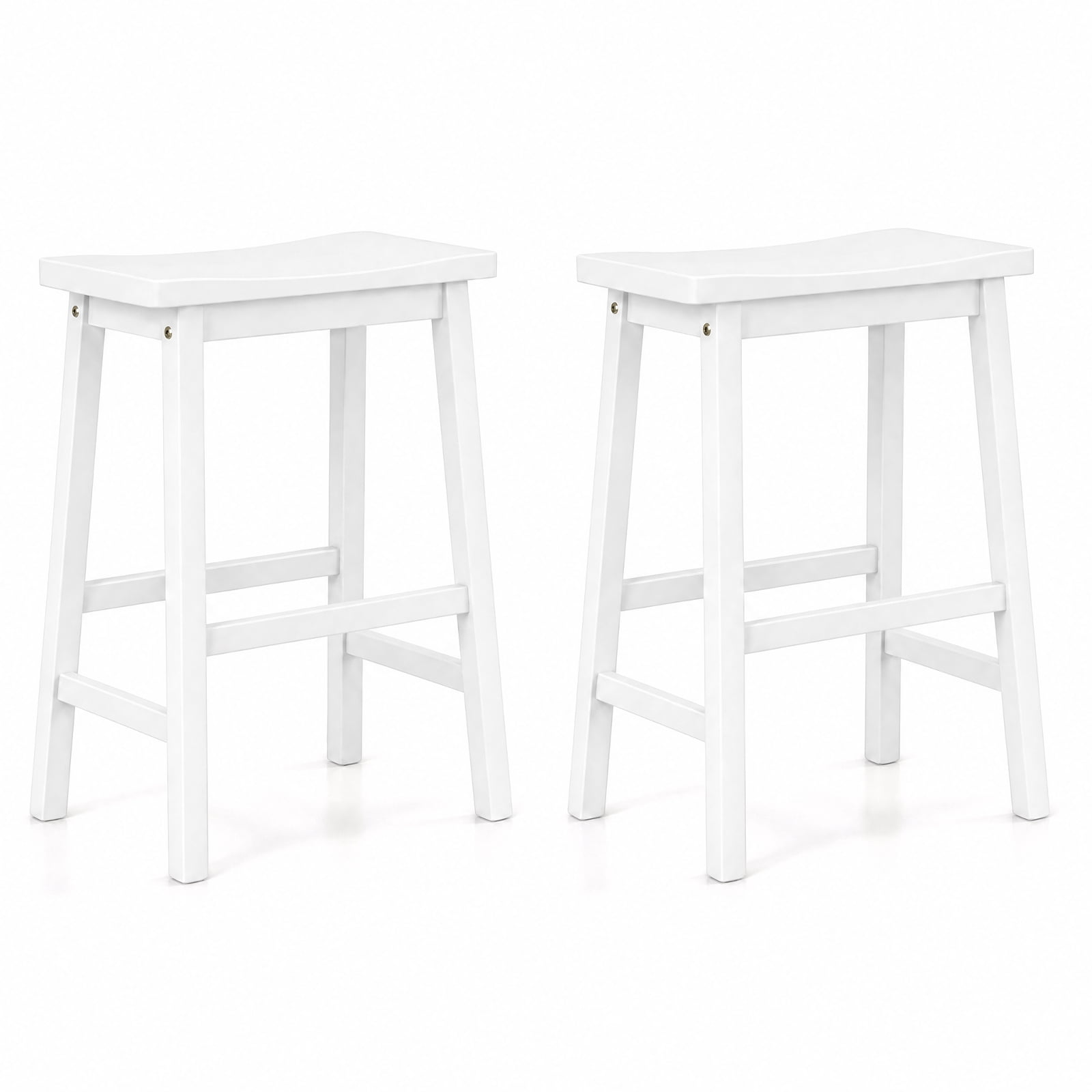 Furnibear Set of 2 Saddle Seat Counter Height Stools with Curved Seat and Footrests