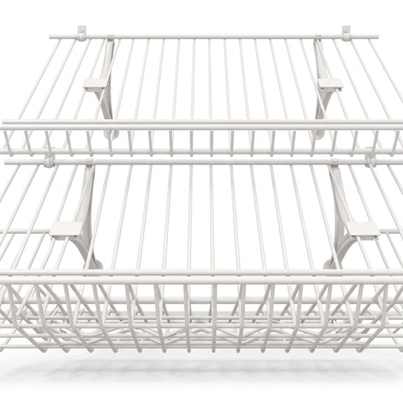 Furnibear Set of 2 Wall Mounted Metal Wire Closet Shelves and Shoe Racks for Entryway and Small Closet Organization, White