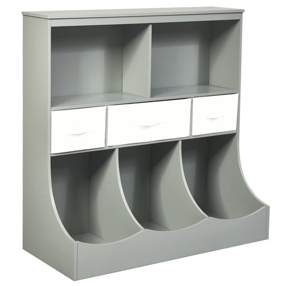 Furnibear Tipping-Resistant Children Bookcase, Gray
