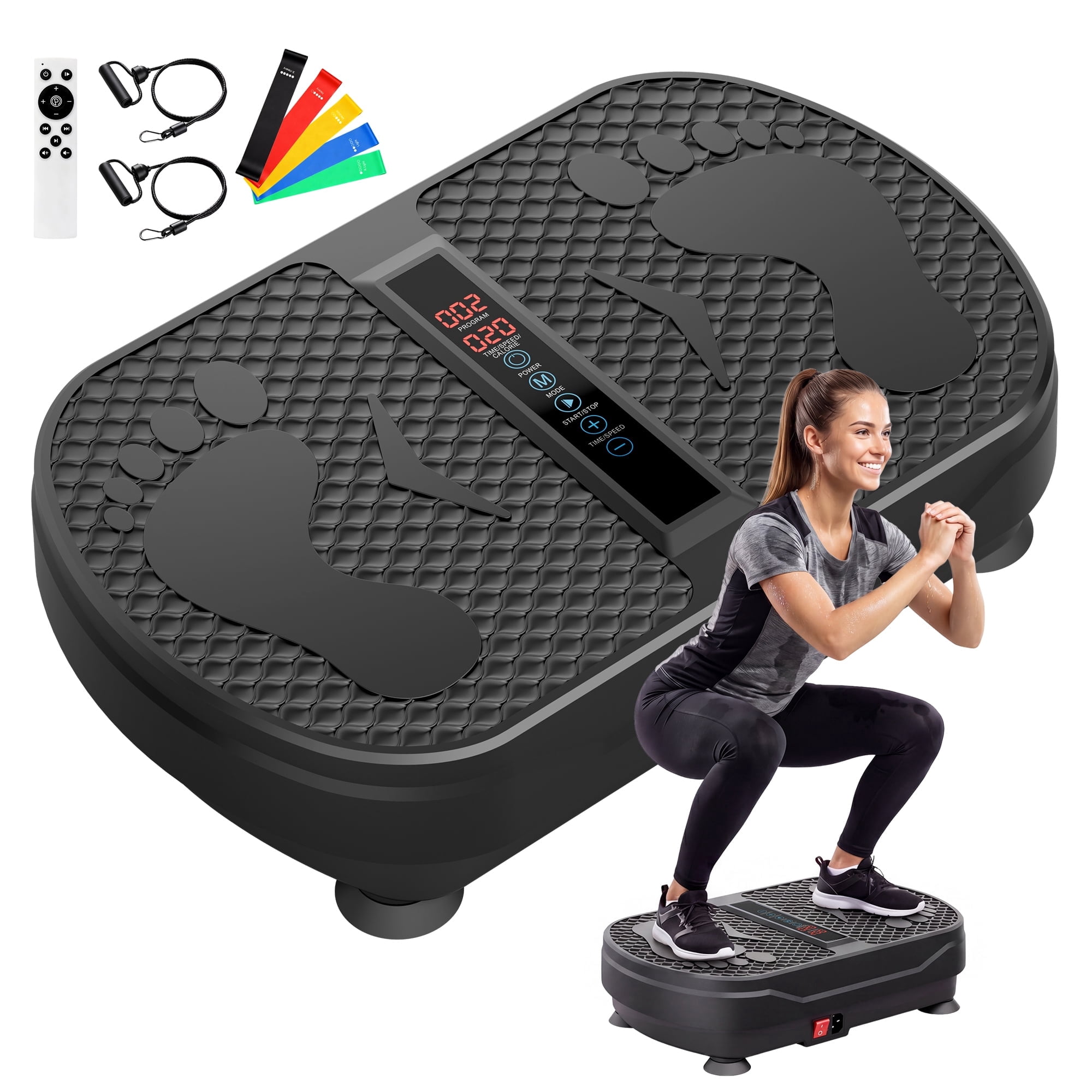 walmart vibration machine CoolHut Vibration Plate Exercise Machine, Mini Whole Body Workout Wave Vibration  Plate with Loop Bands & Remote, Vibration Plate for Weight Loss, Shaping,  Toning, Pink