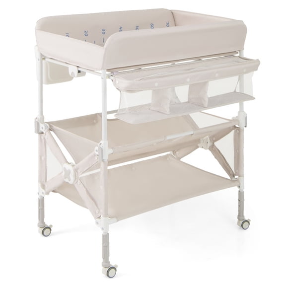 Furnibear Wheels Portable Dresser-Style Nursery Changing Table, Natural