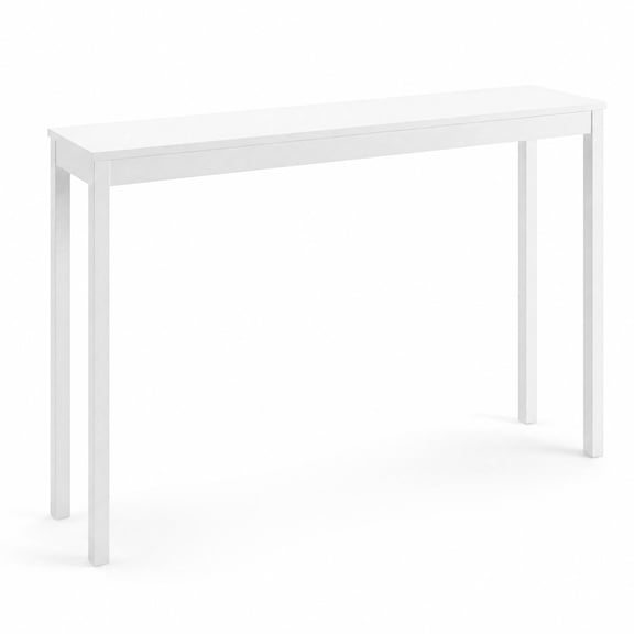 Furnibear Wooden Console Table Modern Farmhouse Narrow Sofa Table with Thickened Top for Entryway Hallway and Living Room, White