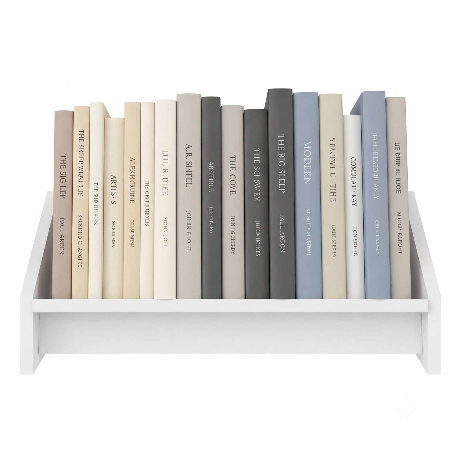 Furnibear Wooden Tilting Desktop Bookshelf, Small Tabletop Book Organizer Storage Rack for Magazines Vinyl Records Cookbooks, Space-Saving Wood Bookcase for, White