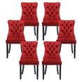 thumbnail image 1 of Furnieka Velvet Tufted Dining Side Chairs, Wine Red (Set of 6), 1 of 9
