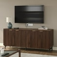thumbnail image 1 of Furnihold 66.2''W Large Fluted Buffet Cabinet with 4 Doors & Shelves Wood Sideboard Buffet Table Storage Cabinet Modern Accent Console for Living Room, Walnut, 1 of 7