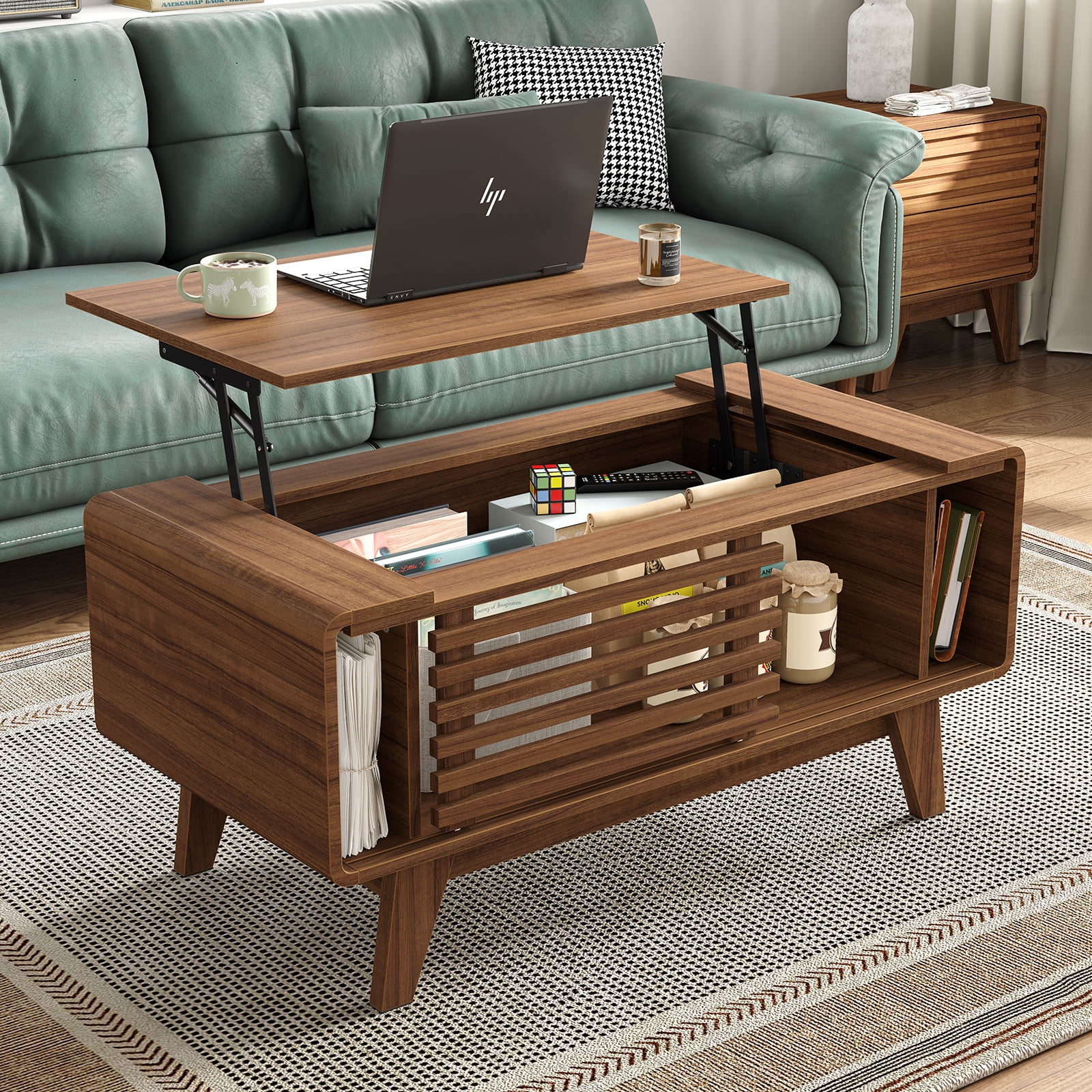 Furnihold Coffee Table Lift Top, Mid Century Modern Coffee Table ...