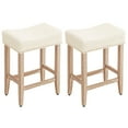 thumbnail image 1 of Furniliving 26" Modern Saddle Barstools, Sherpa Backless Kitchen Counter Bar Stool, Set of 2, Beige, 1 of 9