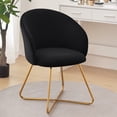 thumbnail image 1 of Furniliving Accent Barrel Chair Black Velvet Upholstered Armchair  Modern Mid-back Leisure Chair, 1 of 12