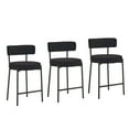 thumbnail image 1 of Furniliving Bar Stools Set of 3, Modern Counter Height Bar Stools with Back, Upholstered Bar Height Barstools for Kitchen Counter/Home Bar/Dining Room, Black, 1 of 9