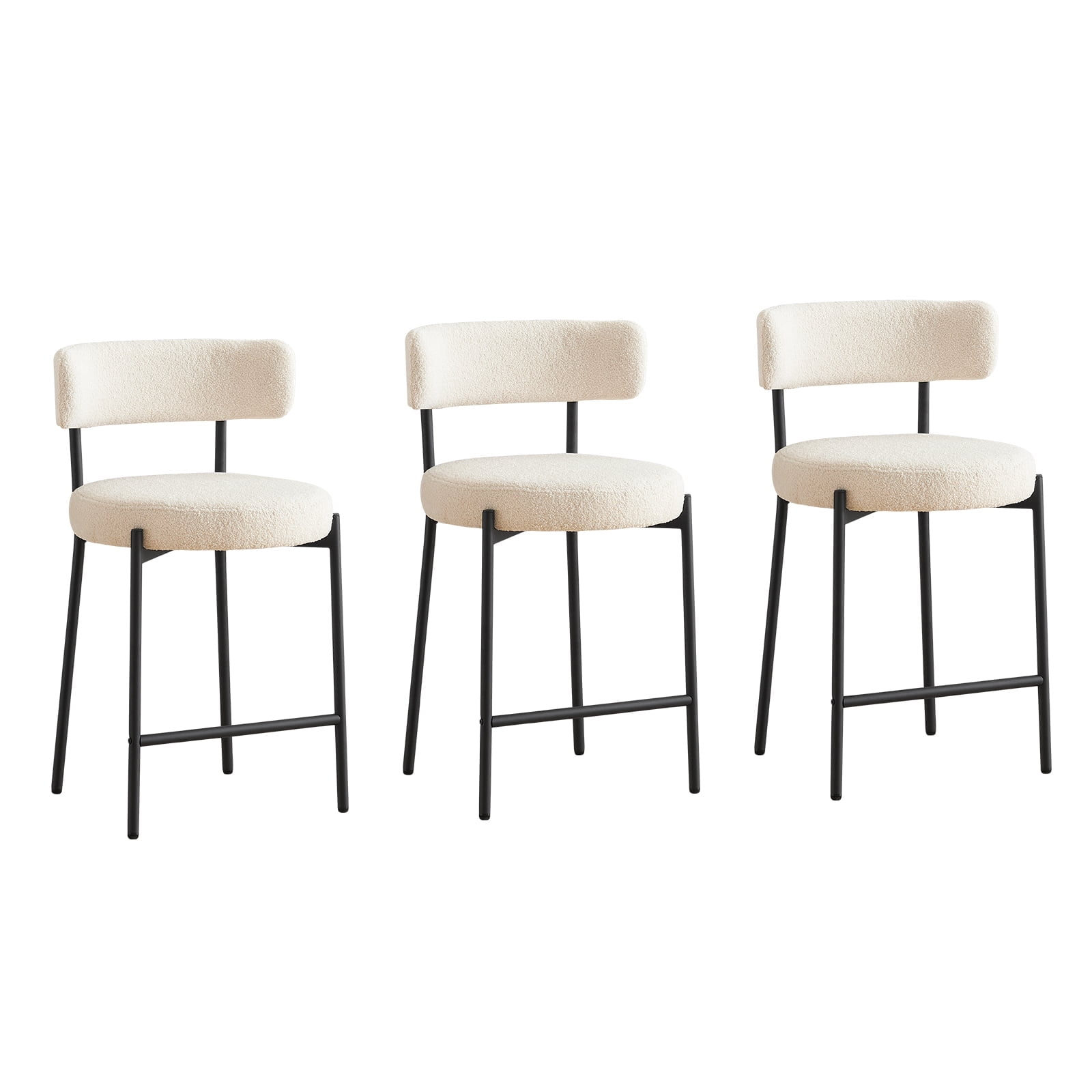 Furniliving Bar Stools Set of 3, Modern Counter Height Bar Stools with ...