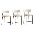thumbnail image 1 of Furniliving Bar Stools Set of 3, Modern Counter Height Bar Stools with Back, Upholstered Bar Height Barstools for Kitchen Counter/Home Bar/Dining Room, Ivory White, 1 of 9