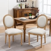 Furniliving French Dining Chairs Set of 2,Farmhouse Dining Room Chairs Side Chairs, Beige