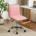 thumbnail image 1 of Furniliving Furniliving Modern Armless Office Chair, Adjustable Swivel Office Desk Chair with Wheels PU Leather Task Chair for Home Office, Pink, 1 of 9