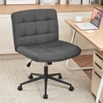 thumbnail image 1 of Furniliving Home Office Desk Chairs with Wheels Wide Desk Chair Mid Back Vanity Chair Modern Computer Desk Chair Swivel Accent Chair, DarkGrey, 1 of 11