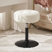 Furniliving Modern 360  Swivel Vanity Stools, Adjustable Height, Faux Leather White