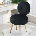 thumbnail image 1 of Furniliving Modern Accent Chairs, Vanity Chair with Gold Legs, Footrest Stool for Living Room, Black, 1 of 12