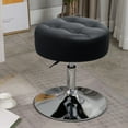 thumbnail image 1 of Furniliving Modern Swivel Vanity Makeup Stool Adjustable Height Vanity Chair Faux PU Ottoman, Black, 1 of 12