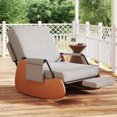thumbnail image 1 of Furniliving Rocking Chair, Upholstered Nursery Rocking Chair with Footrest and Adjustable Backrest, Glider Rocker Accent Chair for Living Room, Bedroom, Nursery, Gray, 1 of 10