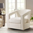 thumbnail image 1 of Furniliving Swivel Accent Chair, Upholstered Barrel Chair with Removable Seat Cushion, Modern Armchair for Living Room Bedroom(White), 1 of 10