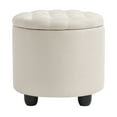 thumbnail image 1 of Furniliving Upholstered Round Storage Ottoman Large Tufted Ottoman with Removable Lid Footrest Stool for Living Room, Bedroom, Beige, 1 of 13