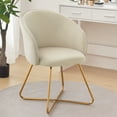 thumbnail image 1 of Furniliving Velvet Accent Chair Makeup Vanity Chair with Back Leisure Chair for Living Room,Khaki, 1 of 13