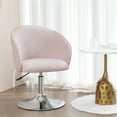thumbnail image 1 of Furniliving Velvet Swivel Chair Upholstered Accent Chair Adjustable Mid-Backrest Leisure Chairs, Salmon Pink, 1 of 7
