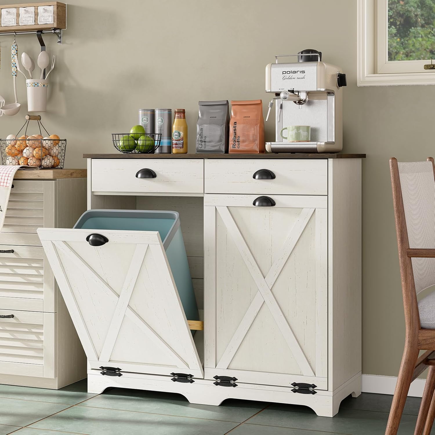 Farmhouse Kitchen Trash Can