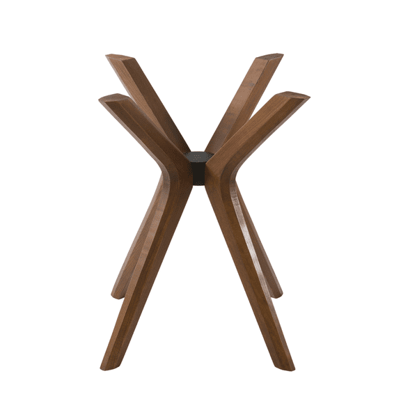 Furnirem | 4-Leg Walnut Solid Wood, Pedestal Dining Table Base for Wood Tabletop Hardware
