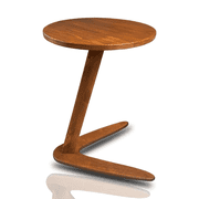 Furnirem C-Shaped Handmade End Table, Side Table for Couches, Sofa Tables Slide Under Couch for Living Room, Over Couch TV Tray Table for Small Spaces