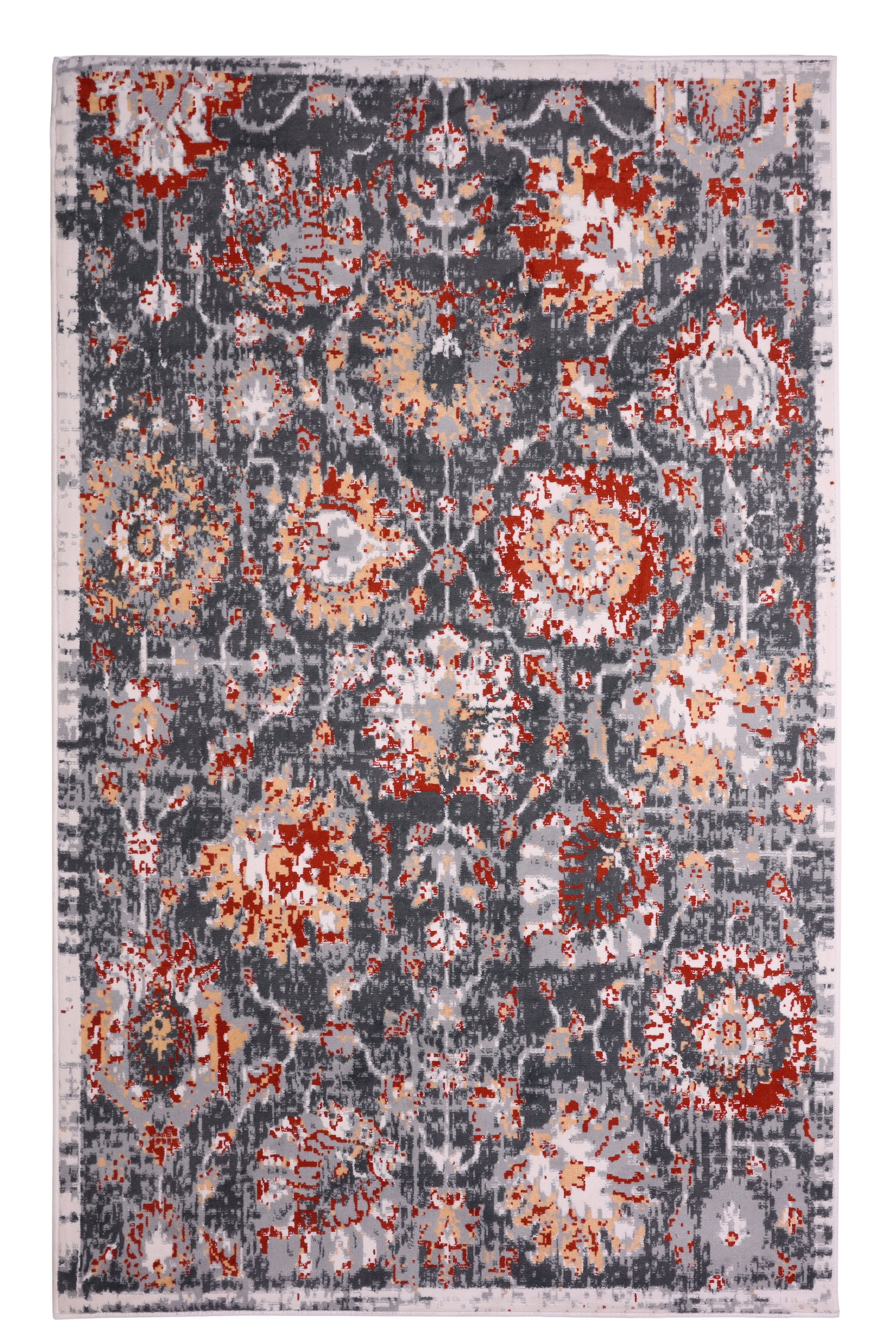 Furnish My Place Abstract Area Rug - 2 ft. x 4 ft., Dark Grey, Floor ...