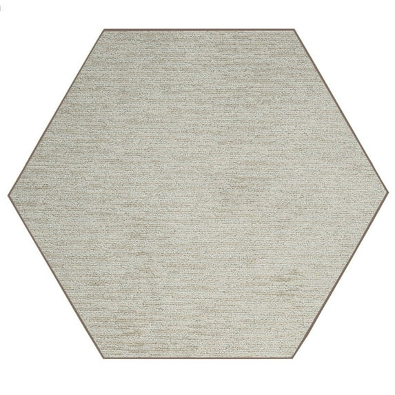 Furnish My Place Abstract Contemporary Stripes Modern Plush Two Tone High Low Pattern Rug Carpet| Pet & Kids Friendly| Great for Events Wedding | Made in USA - Easy Fit Beige, 11' Hexagon Area Rug