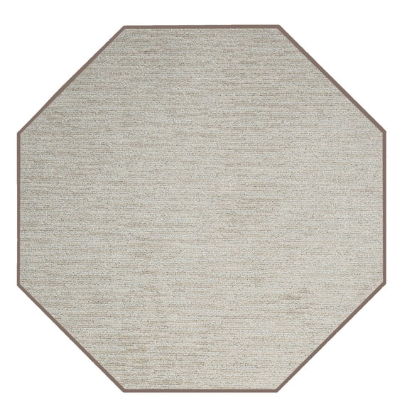 Furnish My Place Abstract Contemporary Stripes Modern Plush Two Tone High Low Pattern Rug Carpet| Pet & Kids Friendly| Great for Events Wedding | Made in USA - Easy Fit Beige, 12' Octagon Area Rug