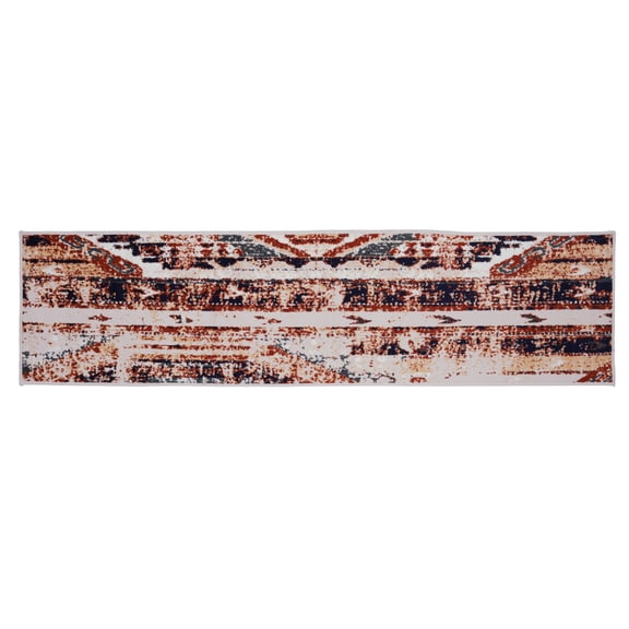 Furnish My Place Abstract Design Runner Rug - 2 ft. x 8 ft., Peach, Floor Rug with Rustic Print