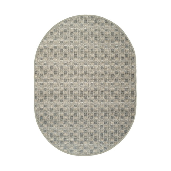 Furnish My Place Abstract Indoor/Outdoor Commercial Color Rug - Beige, 3' x 5' Oval, Pet and Kids Friendly Rug. Made in USA, Oval, Area Rugs Great for Kids, Pets, Event, Wedding
