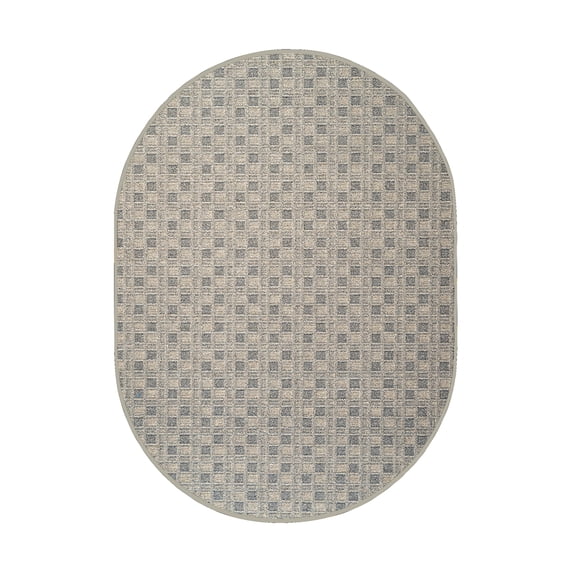Furnish My Place Abstract Indoor/Outdoor Commercial Color Rug - Beige, 7' x 9' Oval, Pet and Kids Friendly Rug. Made in USA, Oval, Area Rugs Great for Kids, Pets, Event, Wedding