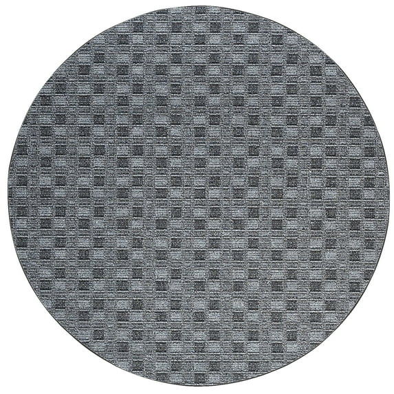 Furnishmyplace Abstract Indoor/Outdoor Commercial Color Rug - Black, Area Rugs 5' Round