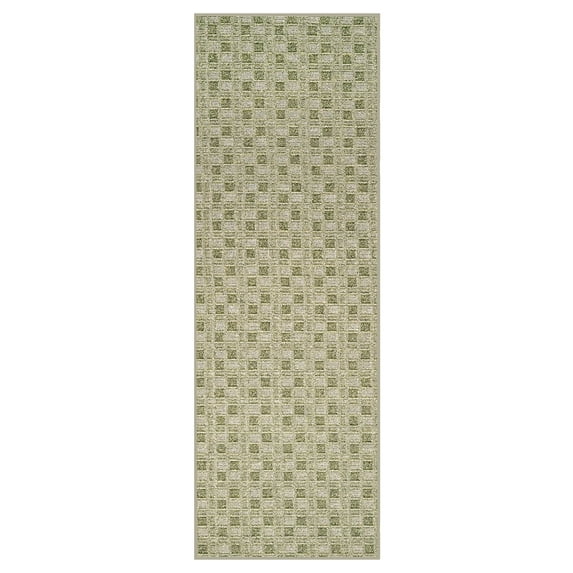 Furnish My Place Abstract Indoor/Outdoor Commercial Color Rug - Green, 2' x 14', Pet and Kids Friendly Rug. Made in USA, Runner, Area Rugs Great for Kids, Pets, Event, Wedding