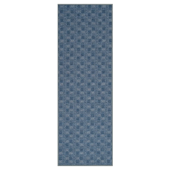 Furnish My Place Abstract Indoor/Outdoor Commercial Color Rug - Navy, 4' x 46', Pet and Kids Friendly Rug. Made in USA, Runner, Area Rugs Great for Kids, Pets, Event, Wedding