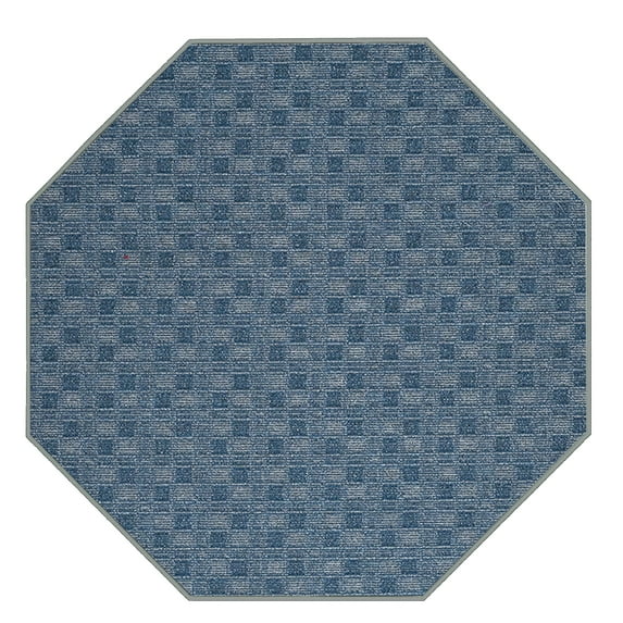Furnish My Place Abstract Indoor/Outdoor Commercial Color Rug - Navy, 5' Octagon, Pet and Kids Friendly Rug. Made in USA, Octagon, Area Rugs Great for Kids, Pets, Event, Wedding