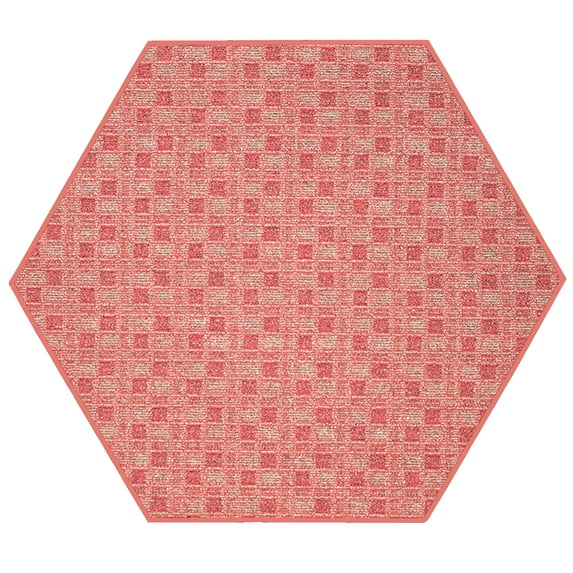 Furnishmyplace Abstract Indoor/Outdoor Commercial  Color Rug - Red, Area Rugs 2' Hexagon