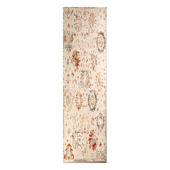 Furnish My Place Abstract Runner Rug - 2 ft. x 8 ft., Peach, Floor Rug with Rustic Print