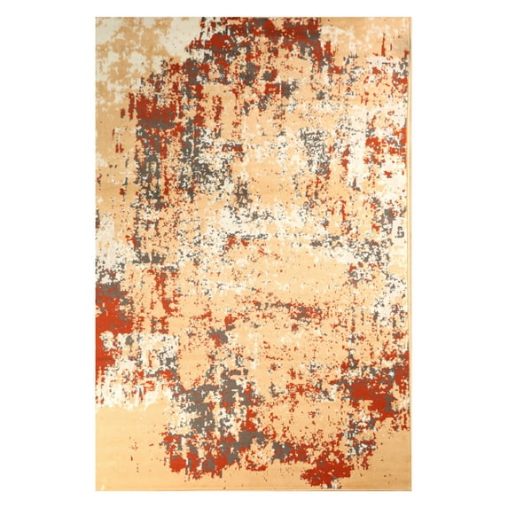 Furnish My Place Accent Rug - 5 ft. x 8 ft., Beige, Indoor Rug with Abstract Design, Jute Backing