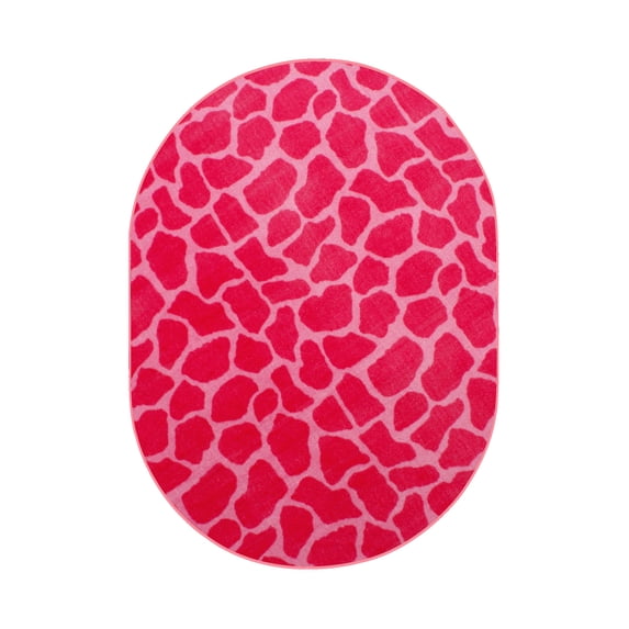 Furnish My Place Animal Print Rug - 10 ft. x 12 ft. Oval, Giraffe Girly Giraffe, Nylon Rug for Patio, Garden, Hallway, Living Room