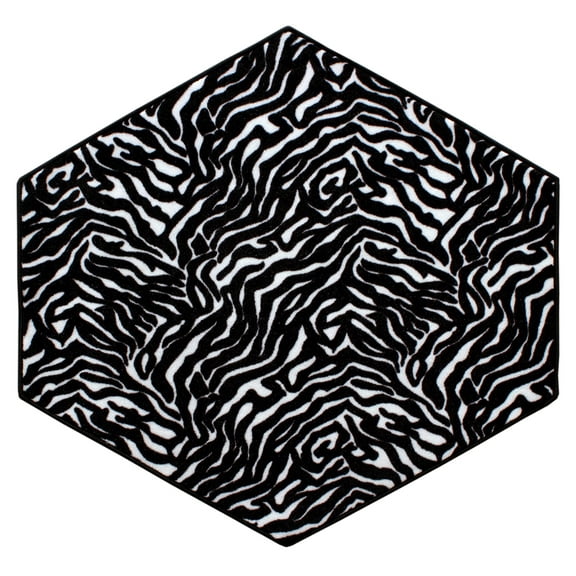 Furnish My Place Animal Print Rug - 2 ft. Hexagon, Zebra Migrant Beauty, Nylon Rug for Patio, Garden, Hallway, Living Room