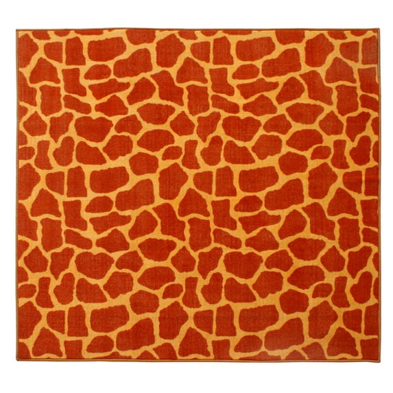 Furnish My Place Animal Print Rug - 2 ft. x 2 ft. Square, Giraffe On Stilts, Nylon Rug for Patio, Garden, Hallway, Living Room