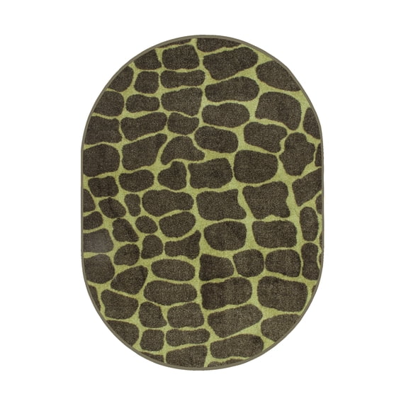 Furnish My Place Animal Print Rug - 3 ft. x 5 ft. Oval, Giraffe Tree Topper, Nylon Rug for Patio, Garden, Hallway, Living Room