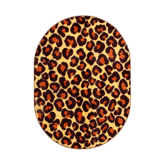 Furnish My Place Animal Print Rug - 4 ft. x 6 ft. Oval, Cheetah Real, Nylon Rug for Patio, Garden, Hallway, Living Room