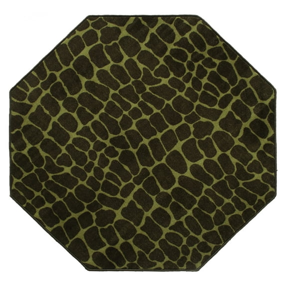 Furnish My Place Animal Print Rug - 5 ft. Octagon, Giraffe Tree Topper, Nylon Rug for Patio, Garden, Hallway, Living Room