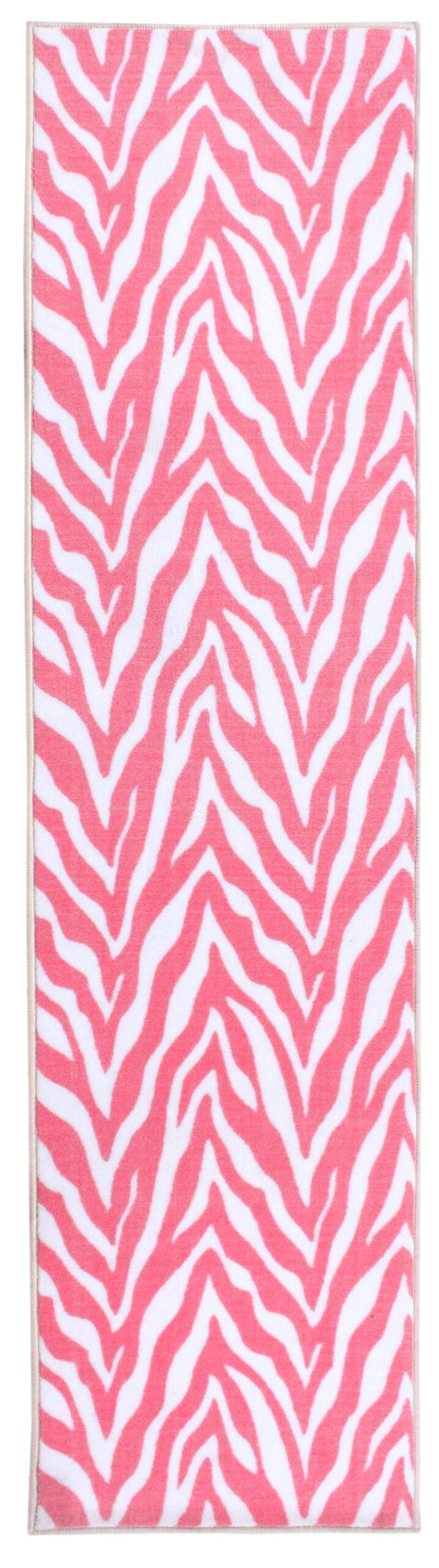 Pink Zebra Shape Rug Furnish My Place Animal Print Rug - 5 ft. x 12 ft., Zebra Light Pink ...
